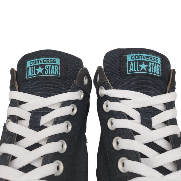 Converse All Star Mens 10 Black Blue Turquoise Low Tops Grunge Punk Hipster - Picture 4 of 16